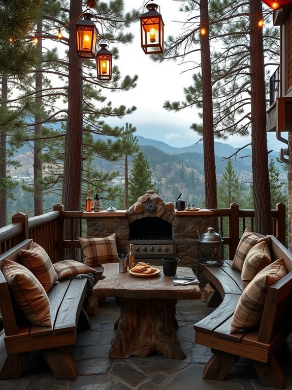 outdoor cooking area setup
