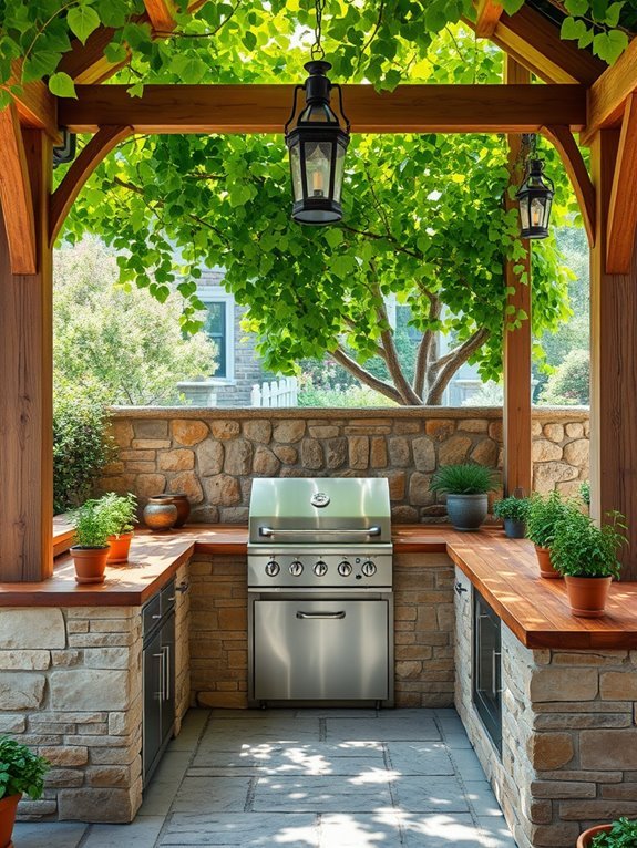 outdoor cooking area setup