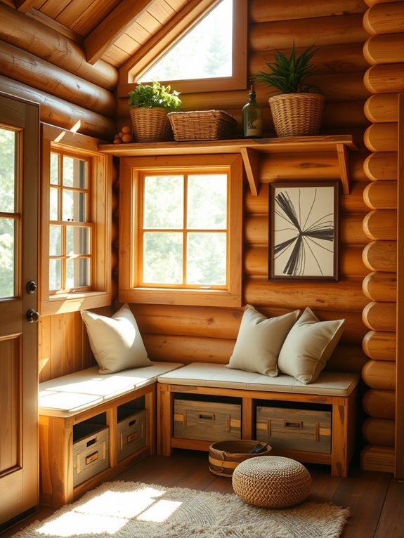 outdoor seating and storage