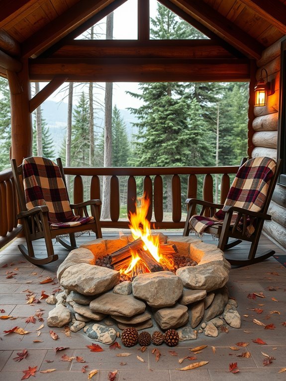outdoor stone fire pit