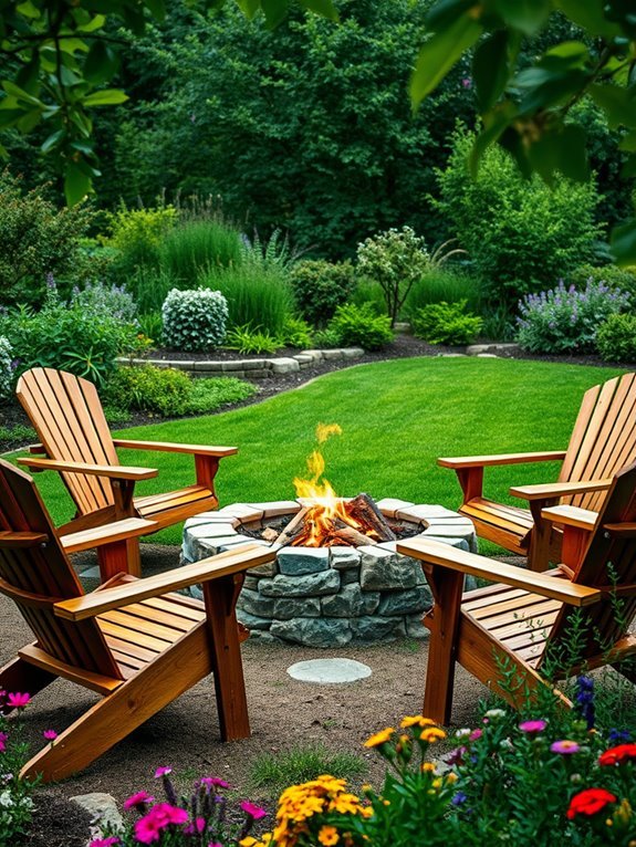 outdoor stone seating area