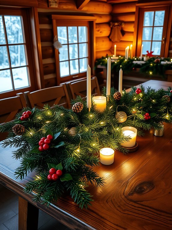 pine garland table decoration