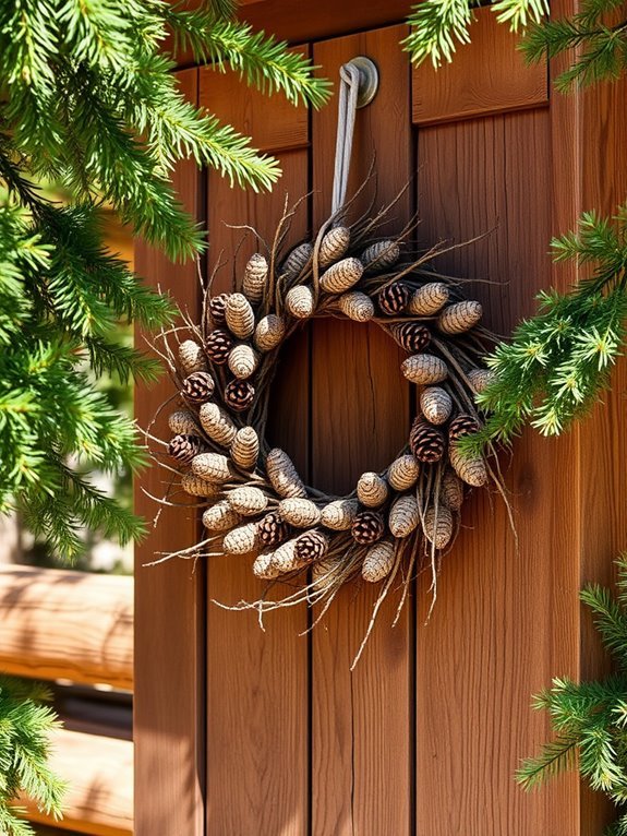 pinecone and twig decoration