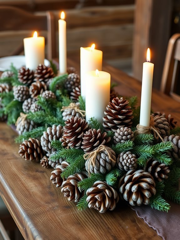 pinecone decorative table arrangements