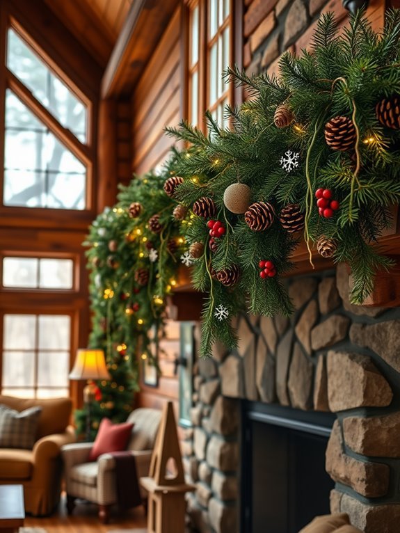 pinecone garland for living room