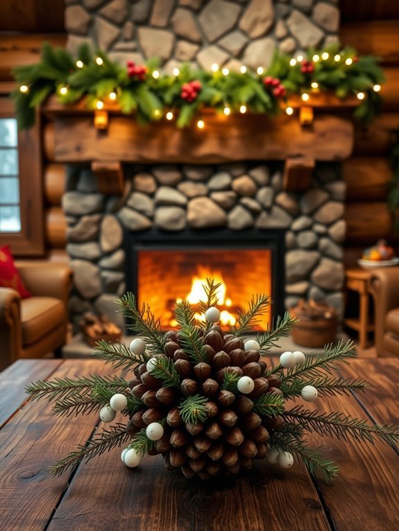 pinecone themed table decorations