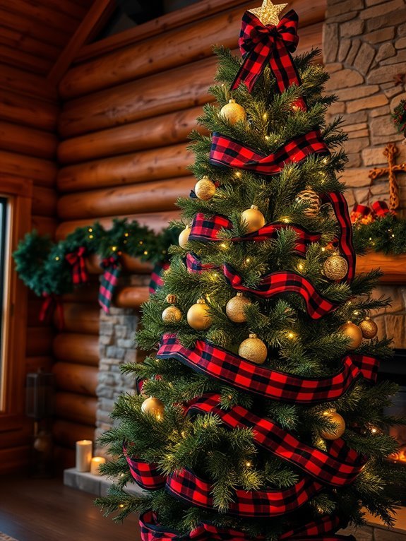 plaid ribbon decorative accents