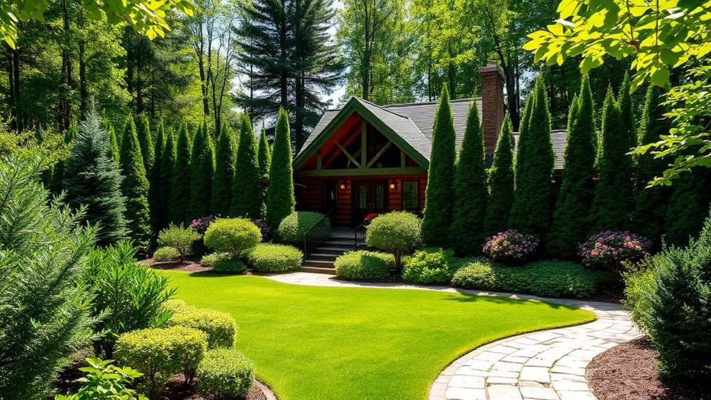 privacy hedges for cabins