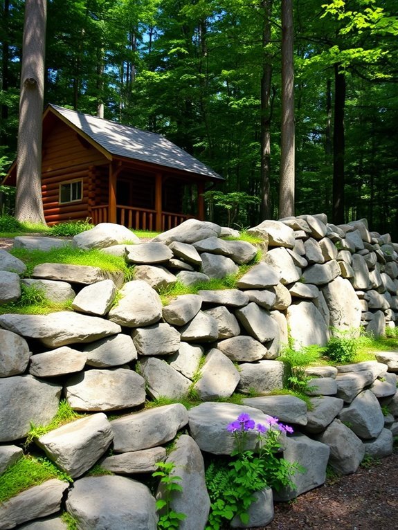 privacy through rock walls