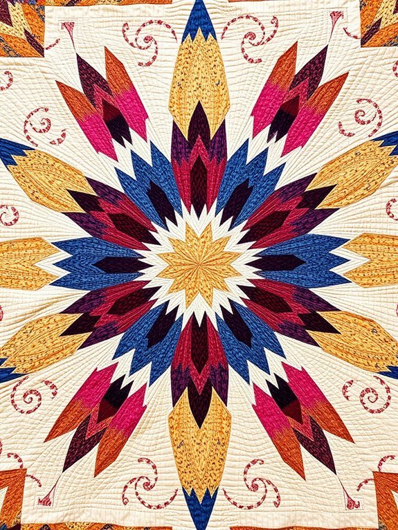 quilt featuring log cabin design