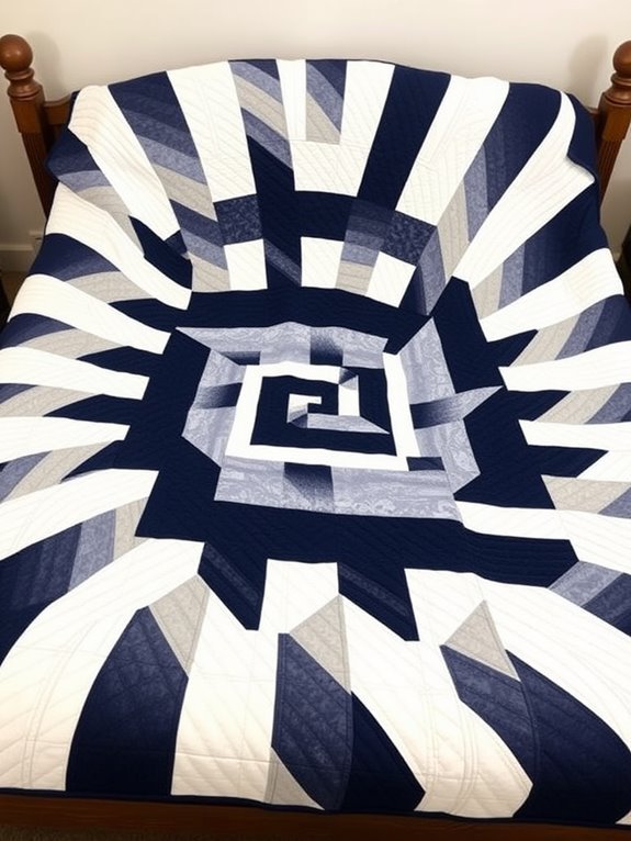 quilt with contrasting colors