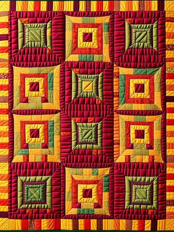 quilted checkerboard design cabin