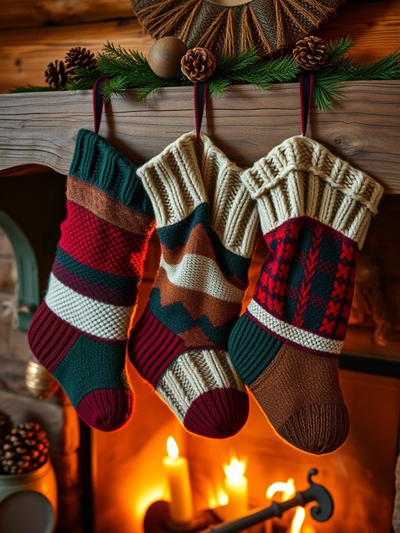 recycled knit holiday stockings