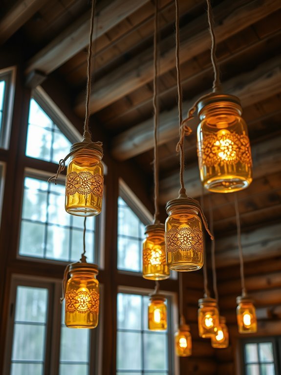repurposed glass jar lanterns