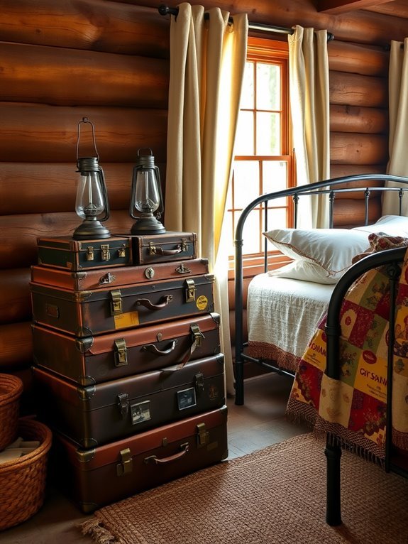 retro luggage for organization