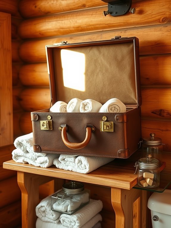 retro luggage for organization