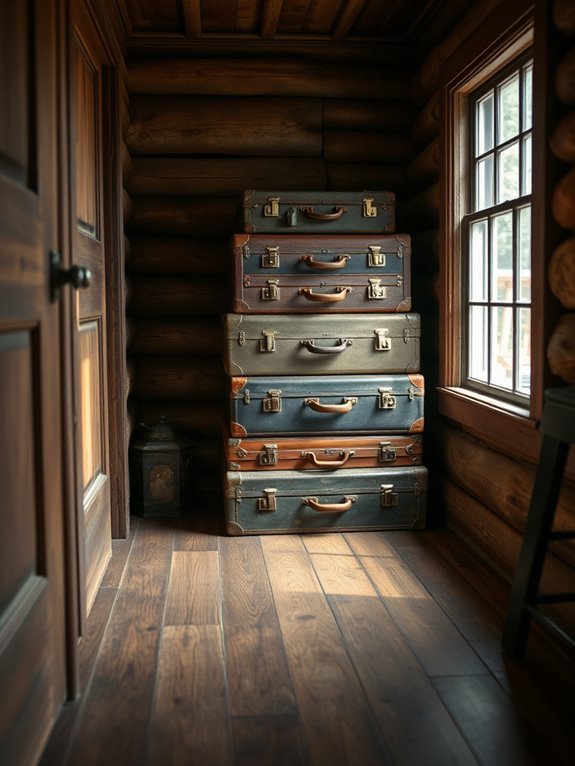 retro luggage for organization