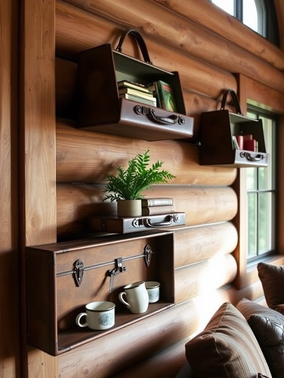 retro luggage storage units