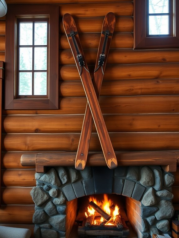 retro skiing decor accents