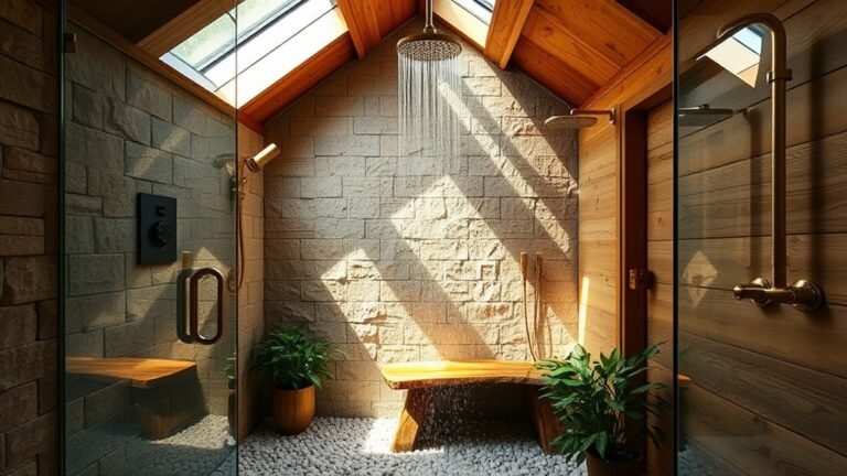 rustic and modern showers