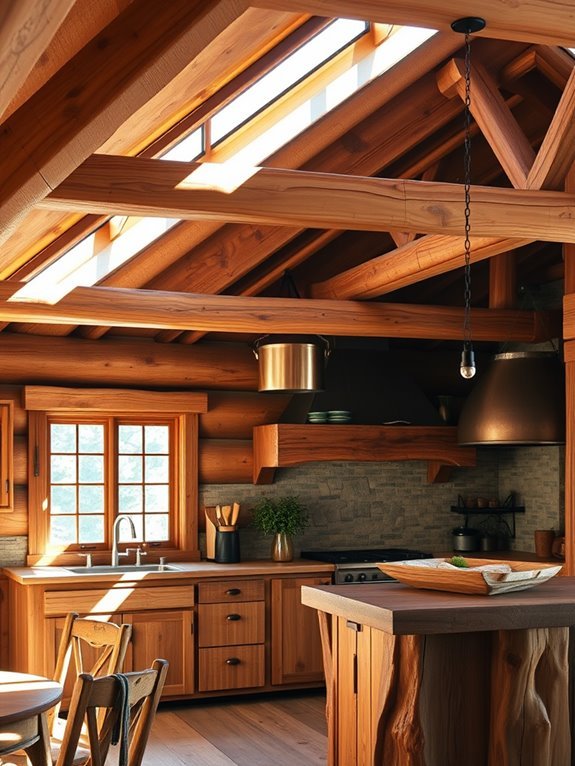 rustic architecture with beams