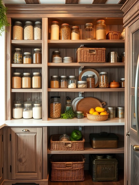 rustic built in shelving design