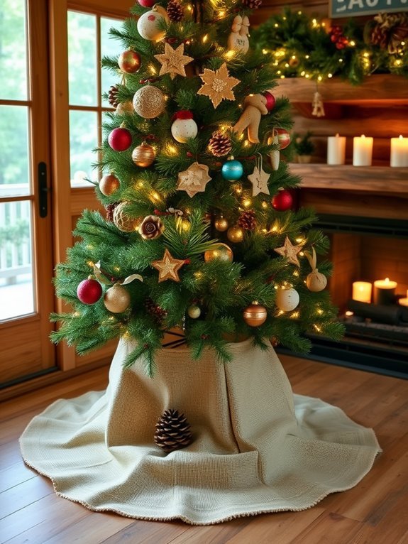 rustic burlap tree skirt
