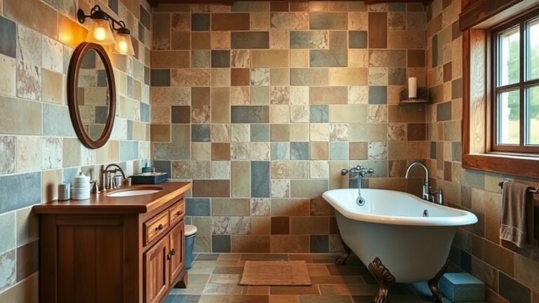 rustic cabin bathroom tiles