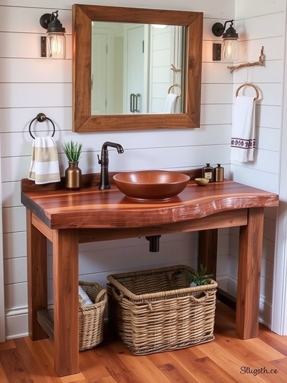 rustic cabin inspired bathroom furniture