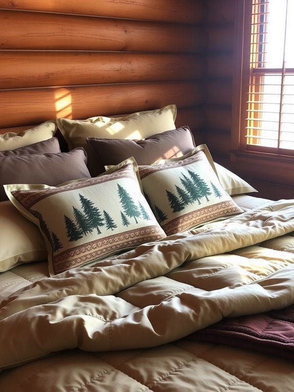 rustic cabin themed pillowcases