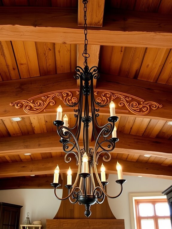 rustic chandelier design elements