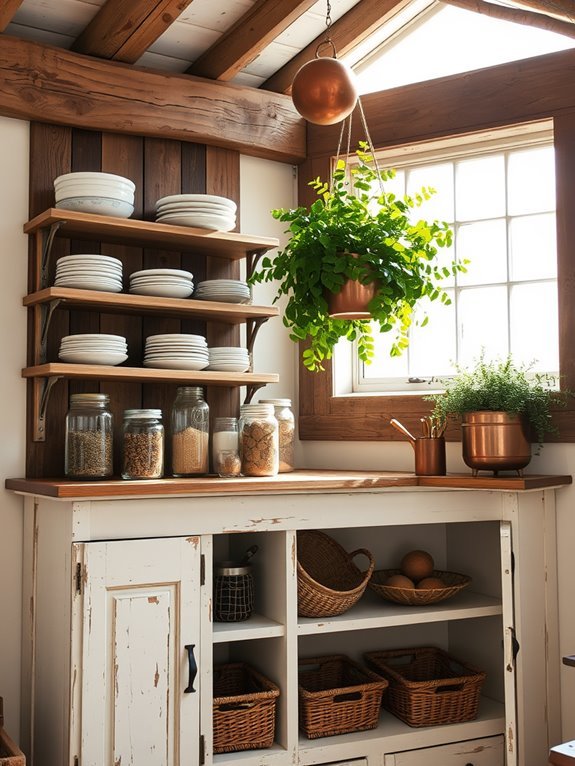 rustic charm kitchen storage