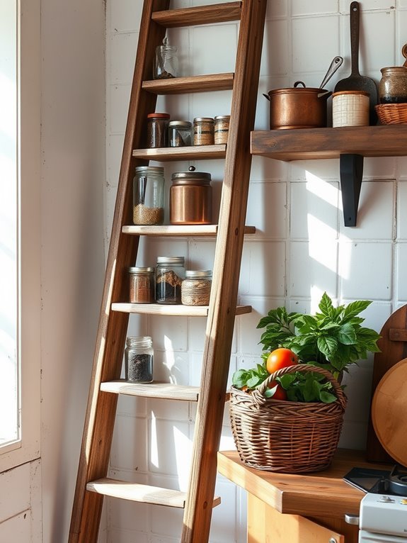 rustic decorative ladder stands
