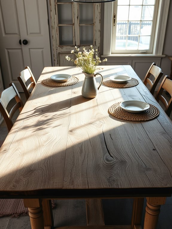 rustic distressed dining table