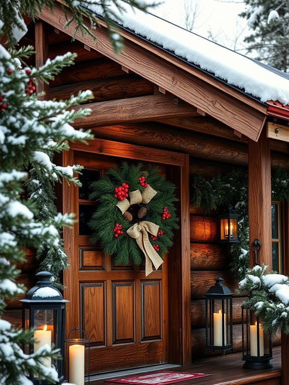 rustic door wreath decorations