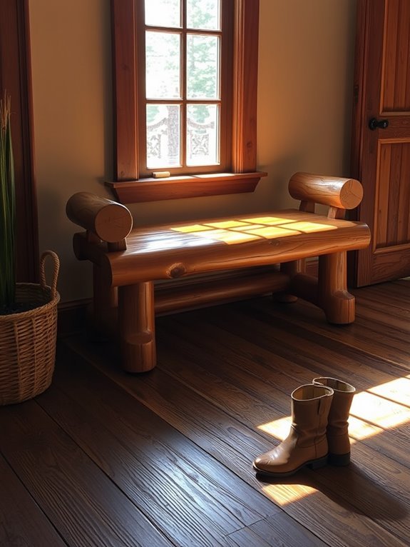 rustic entryway bench design