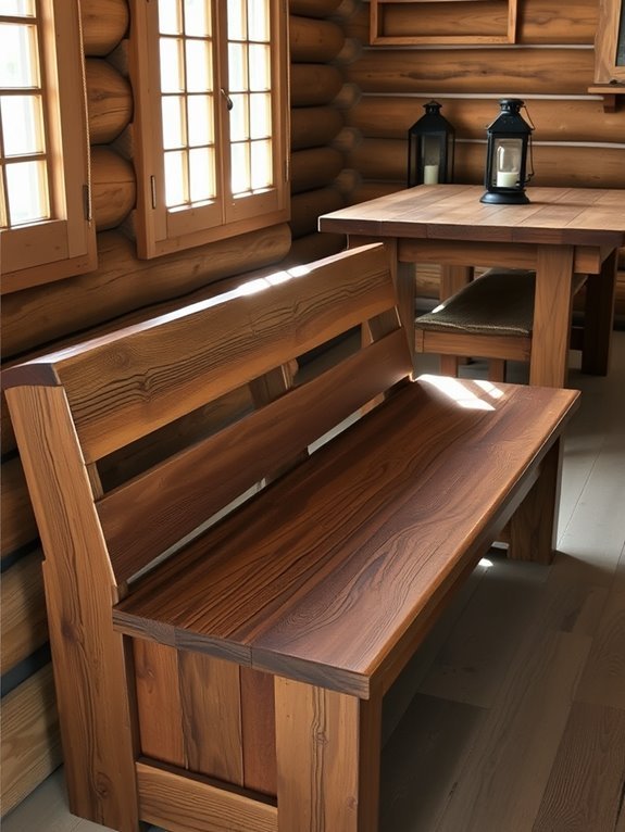 rustic farmhouse dining bench