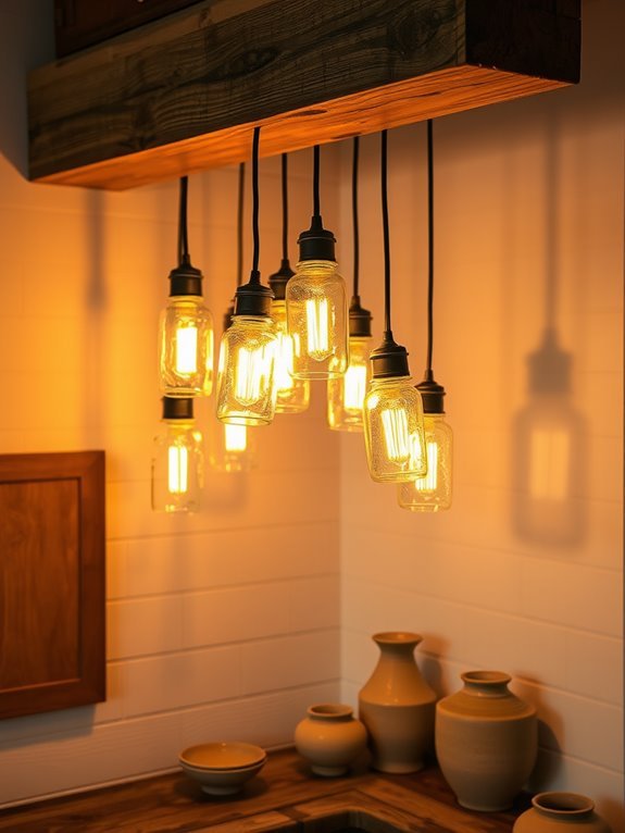 rustic glass pendant lighting