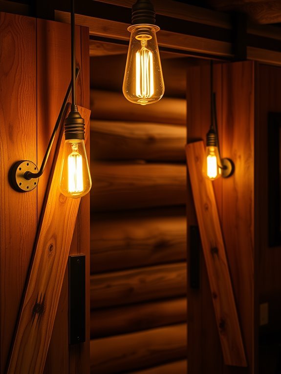 rustic illuminated barn doors