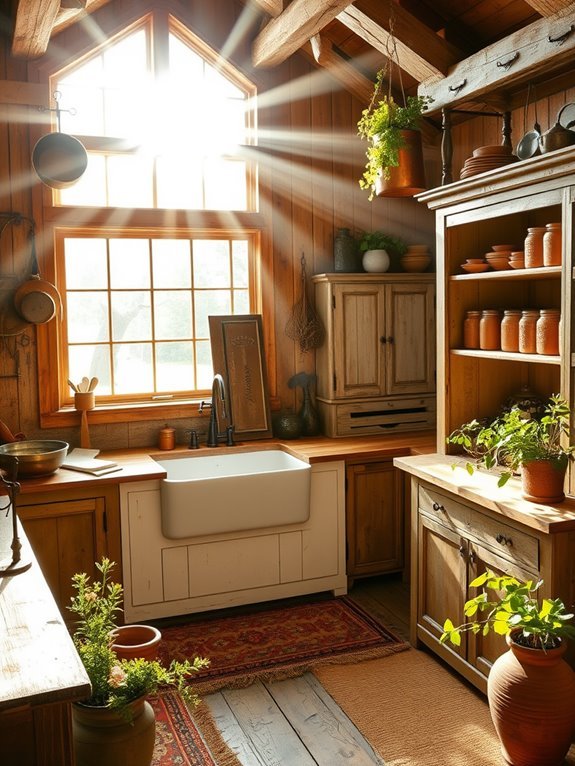 rustic kitchen basin style