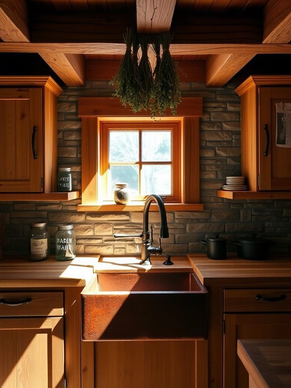 rustic kitchen basin style