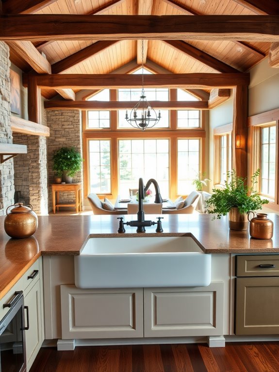 rustic kitchen sink design