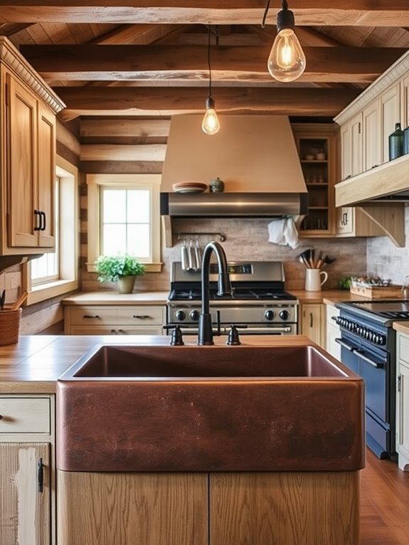 rustic large kitchen basin