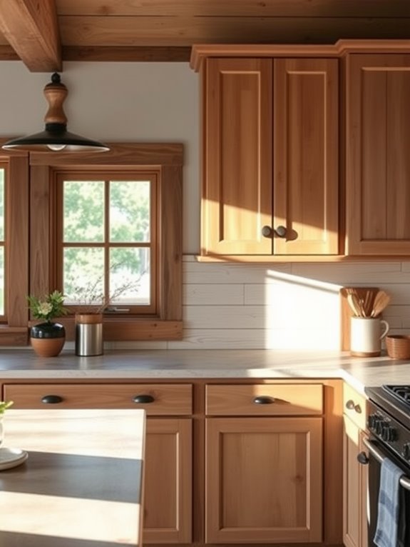 rustic light colored timber finish