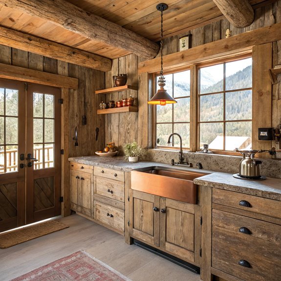 rustic log cabin kitchens