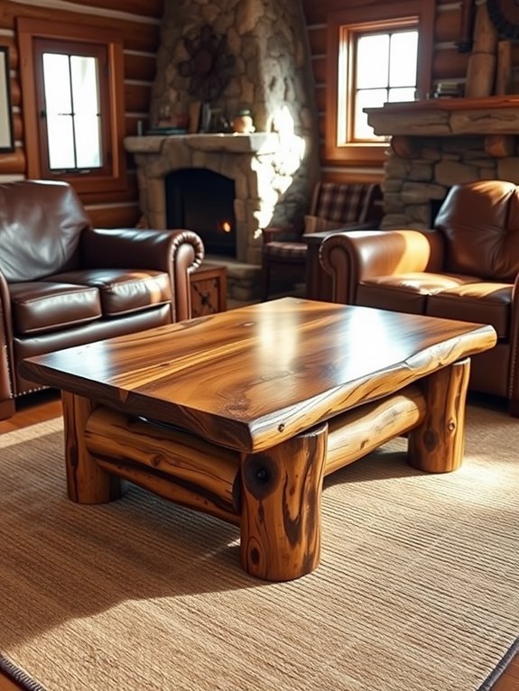 rustic log cabin table