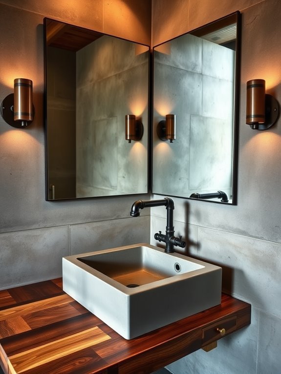 rustic metal basin design
