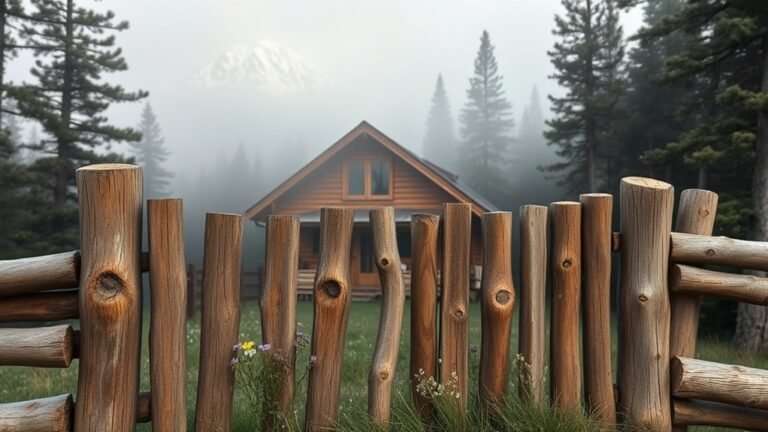 rustic mountain cabin fencing