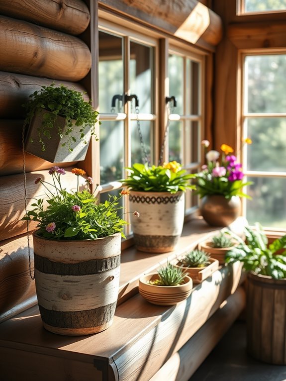 rustic nature inspired planter designs