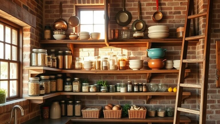 rustic organized kitchen storage